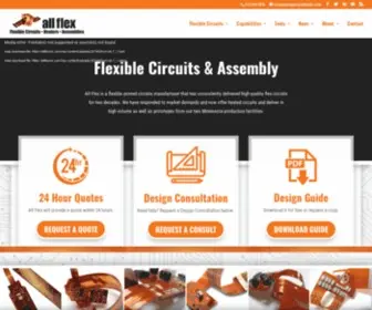 Allflexinc.com(All Flex is a flexible printed circuits manufacturer) Screenshot