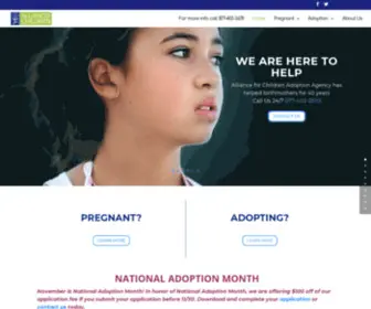 Allforchildren.org(Alliance for Children Adoption Agency) Screenshot