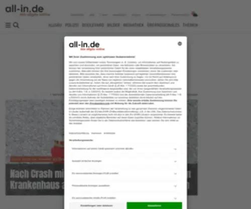 Allgaeuseite.de(Nachrichten im Allgäu) Screenshot