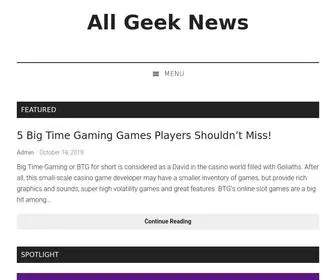 Allgeeknews.com(All Geek News) Screenshot