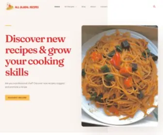 Allglobalrecipes.com(Home) Screenshot