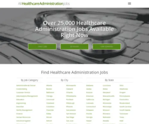 Allhealthcareadministrationjobs.com(AllHealthcareAdministrationJobs) Screenshot