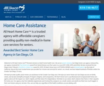 Allhearthomecare.com(All Heart Home Care San Diego assistance) Screenshot