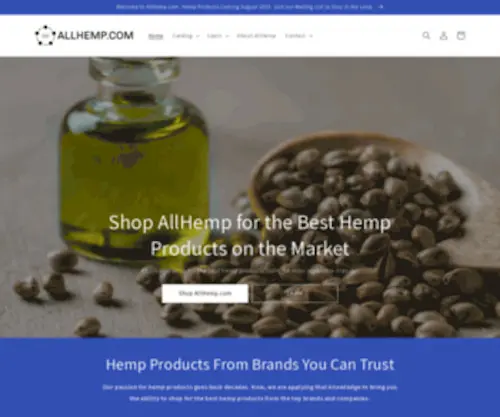 Allhemp.com(A powerful domain name will compound all of your future communications for hemp) Screenshot