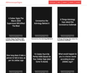 Allhoroscopesigns.com(All about horoscopes and zodiac signs) Screenshot