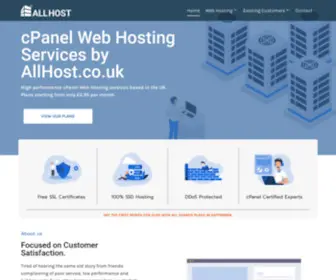 Allhost.co.uk(UK Web Hosting) Screenshot