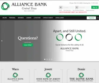 Alliancebanktexas.com(Alliance Bank Central Texas) Screenshot