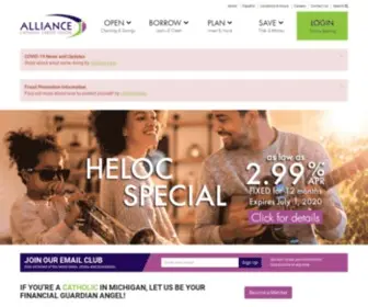 Allianceccu.com(Alliance Catholic Credit Union) Screenshot