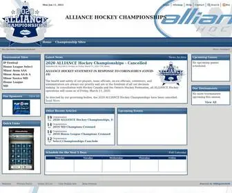 Alliancechampionships.com(Minor Hockey Alliance of Ontario) Screenshot