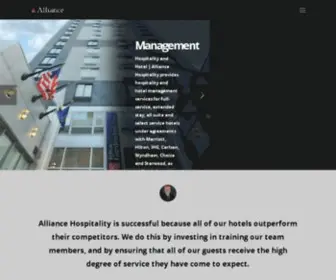 Alliancehospitality.com(Hospitality Hotel Management Services Nationwide Brands Independent) Screenshot