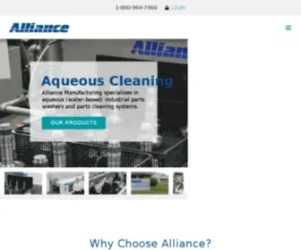 Alliancemfginc.com(Industrial Parts Washers) Screenshot