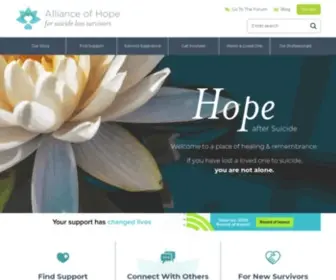 Allianceofhope.org(Suicide Loss Survivors) Screenshot