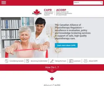 Alliancept.org(The Canadian Alliance of Physiotherapy Regulators (CAPR)) Screenshot