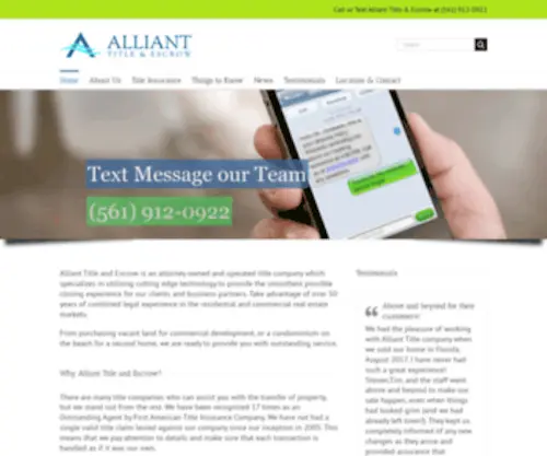 Alliantfl.com(Alliant Title and Escrow) Screenshot