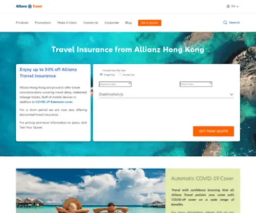 Allianz-Travel.com.hk(Buy Allianz Travel Insurance In Hong Kong Online) Screenshot