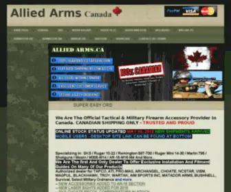 Alliedarms.ca(ALLIED ARMS CANADA) Screenshot