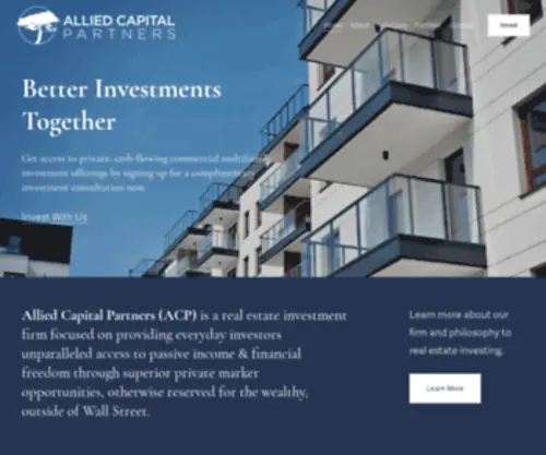 Alliedcapital.partners(Passive Multifamily Real Estate Investments) Screenshot