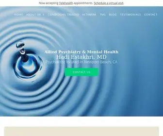 Alliedpsychiatry.com(Participating Telehealth provider) Screenshot