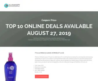 Allinshopy.com(Price Comparison For Top 10 Picks at) Screenshot