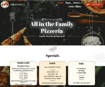 Allinthefamilypizza.com(All in the Family Pizzeria) Screenshot