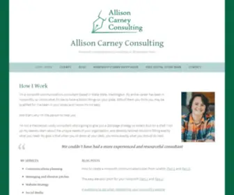 Allisoncarney.com(Nonprofit communications consulting in Washington State) Screenshot