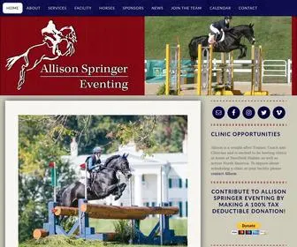 Allisonspringer.com(Allison Springer Eventing) Screenshot