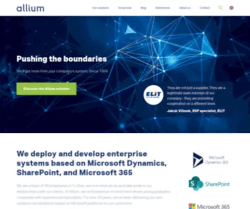 Allium.eu(We move the boundaries of your corporate system) Screenshot