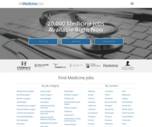 Allmedicinejobs.com(Medicine jobs) Screenshot