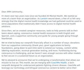 Allmentalhealth.org(All Mental Health) Screenshot