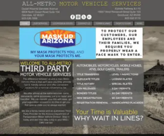 Allmetrodriving.com(Arizona Motor Vehicle Services) Screenshot