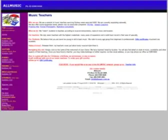 Allmusic.com.au(Music teachers in Australia) Screenshot