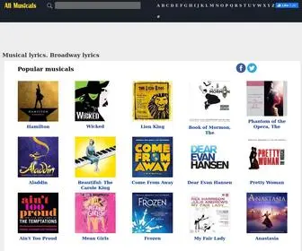 Allmusicals.com(Musical Lyrics) Screenshot