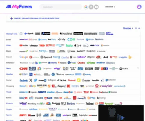 Allmyfaves.com(Visual) Screenshot