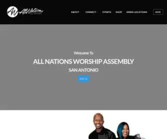 Allnationssa.com(All Nations Worship Assembly San Antonio) Screenshot