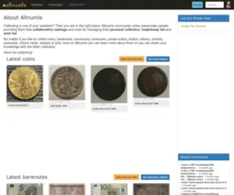Allnumis.com(Your numismatic guide) Screenshot