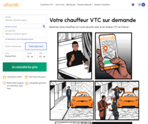 Allocab.com(Les meilleurs chauffeurs privés et VTC de Paris sont sur AlloCab) Screenshot