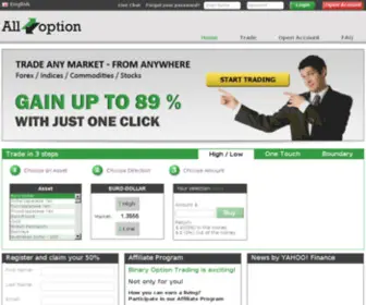 Alloption.com(Binary Options) Screenshot