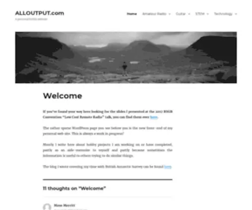 Alloutput.com(A personal hobby website) Screenshot