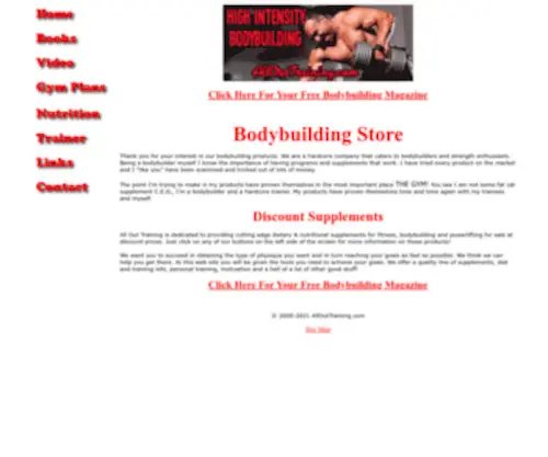 Allouttraining.com(Bodybuilding Store) Screenshot