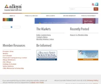 Alloyacorp.org(Alloya Corporate Federal Credit Union) Screenshot