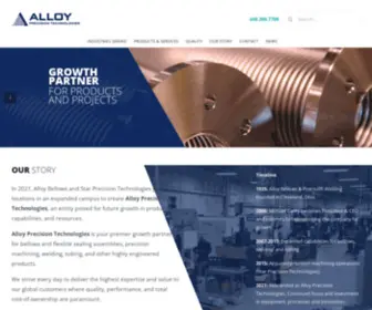 Alloyprecisiontech.com(Leading Bellows and Related Technologies Manufacturer) Screenshot