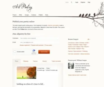 Allpoetry.com(All Poetry) Screenshot