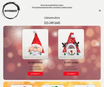 Allpormayor.com.co(Gorros de navidad al por mayor envíos) Screenshot