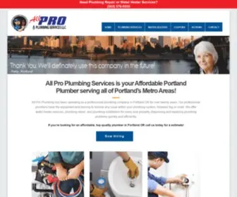 Allproplumbingpdx.com(All Pro Plumbing Services LLC) Screenshot