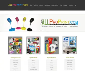 Allproprint.com(All Pro Print) Screenshot