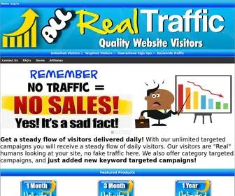 Allrealtraffic.com(Guaranteed Web Traffic) Screenshot