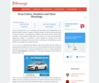 Allrosemeaning.com(All Rose Color Meanings) Screenshot