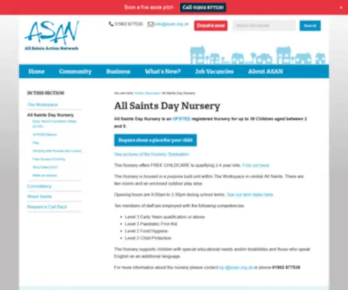Allsaintsdaynursery.org.uk(All Saints Action Network) Screenshot