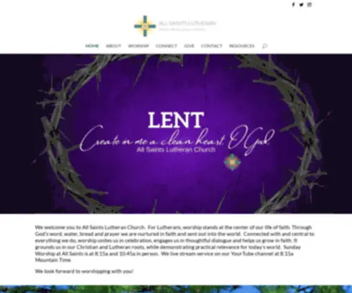 Allsaintsnet.org(All Saints Lutheran Church) Screenshot
