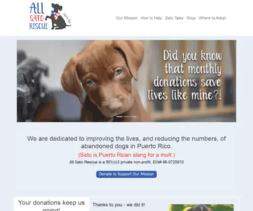 Allsatorescue.org(All Sato Rescue) Screenshot